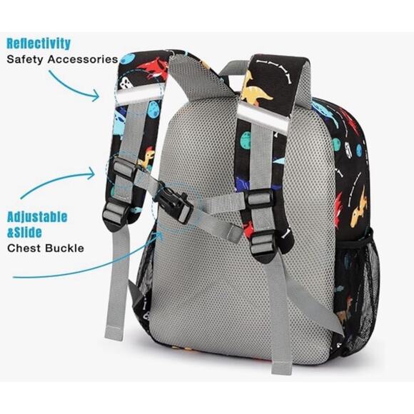 Kids Dinosaur Backpack – 15” Preschool Book Bag for Little Boys NWT - Picture 5 of 8